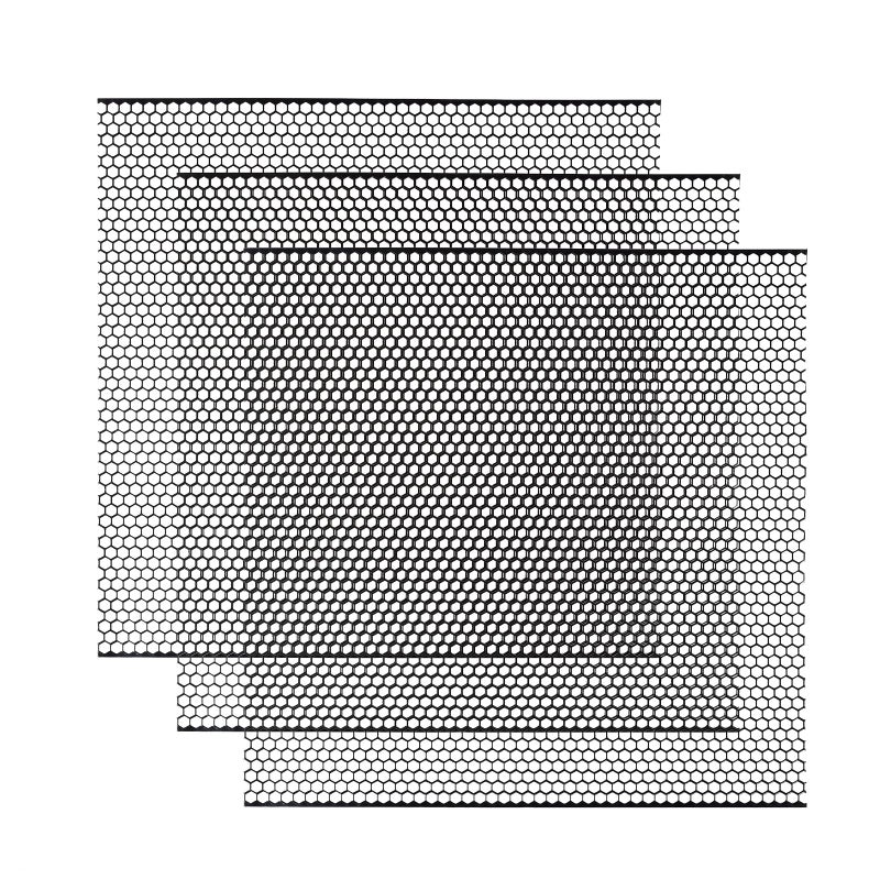 AggAuto Universal 13x13 Car Grill Mesh  Aluminum Alloy Automotive Grille Insert Bumper Honeycomb Hole 6mm Spacing 1mm 3Pcs One of the Most Multifunctional Shape Grids Black